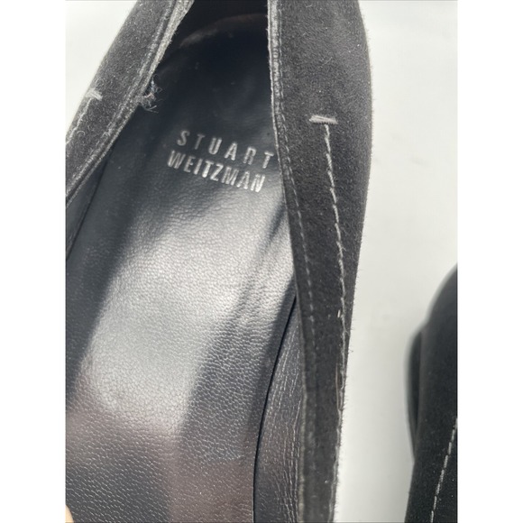 Stuart‎ Weitzman Shoes Womans Black Suede Slip on size 8.5 Spain Comfort Shoes - Picture 12 of 12